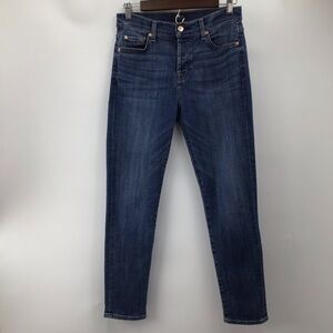 7 For All Mankind Josefina Dark Blue Skinny Jeans Stretch
